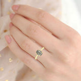 Salt and Pepper Oval Diamond Ring