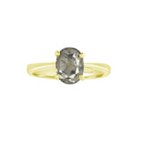 Salt and Pepper Oval Diamond Ring