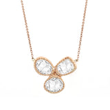 ROSE CUT PENDANT WITH CHAIN IN 18K PINK GOLD