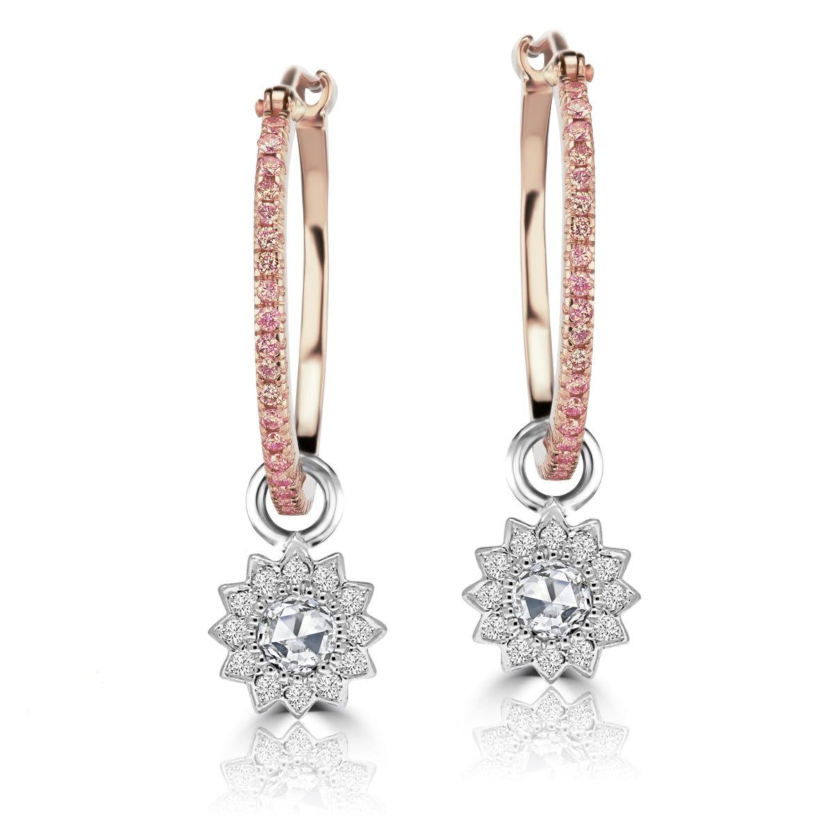 ROSE CUT DIAMOND CHARMS IN 18K